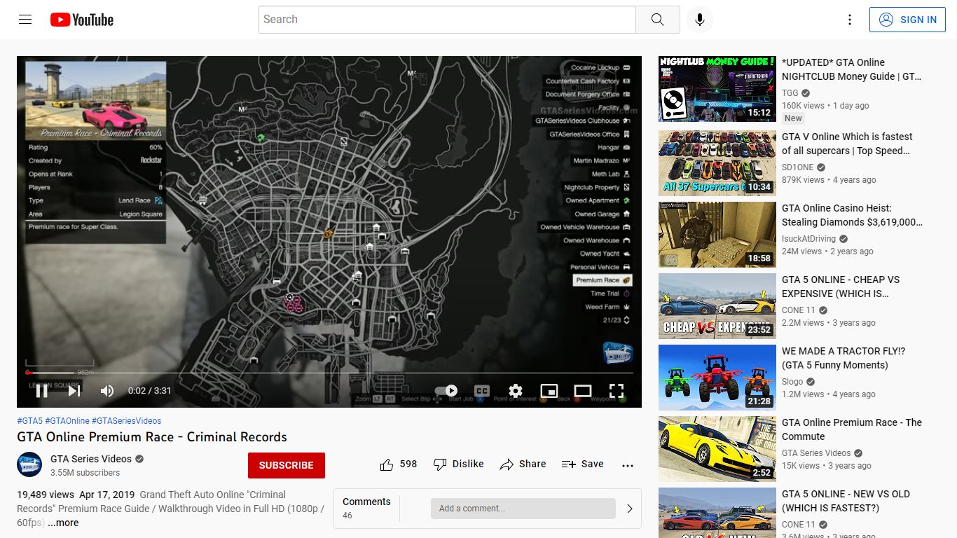 GTA Online Premium Race - Criminal Records - YouTube