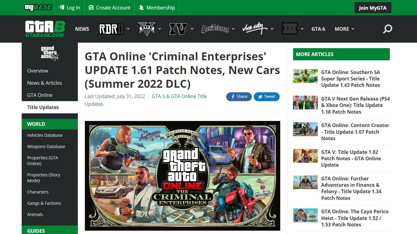 GTA Online 'Criminal Enterprises' UPDATE 1.61 Patch Notes ... - GTA Base