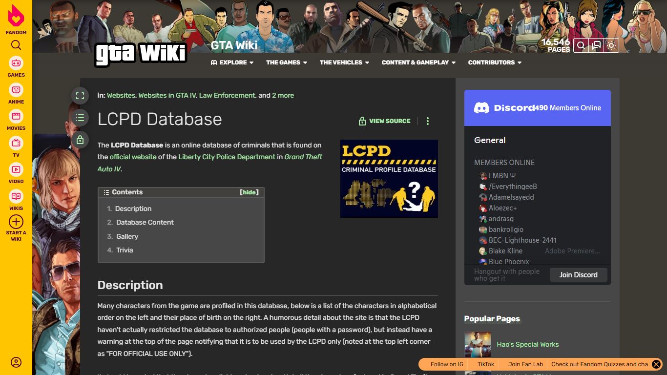 LCPD Database | GTA Wiki | Fandom