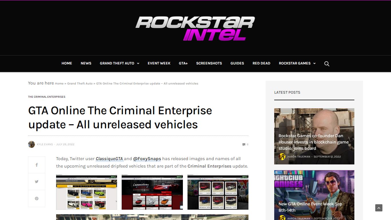 GTA Online The Criminal Enterprise update - RockstarINTEL